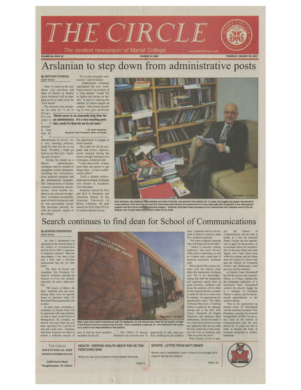 The Student Newspaper of Marist College Archive · The Circle