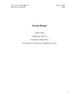 George Hooper Oral History transcript