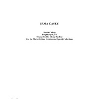 Irma Casey Oral History Transcript