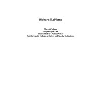 Richard LaPietra Oral History Trancript