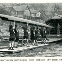 Pennsylvania Boat-House, Crew Bringing out their Shell