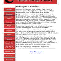 Marist College History: Homepage