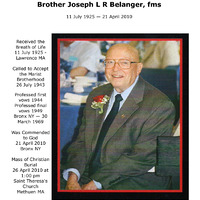 Marist All: Brother Joseph L. R. Belanger Obituary