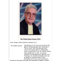 Marist All: Brother Robert James Forman Obituary